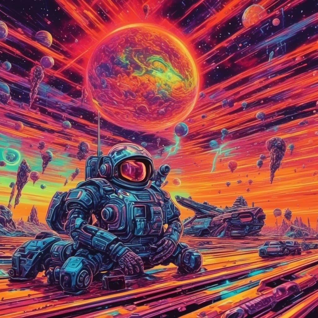 Vaporwave Quantum Hivemind in Submechanophobia Style