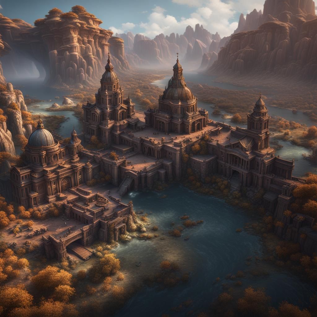 Fantastical Detailed Matte Painting of Texas