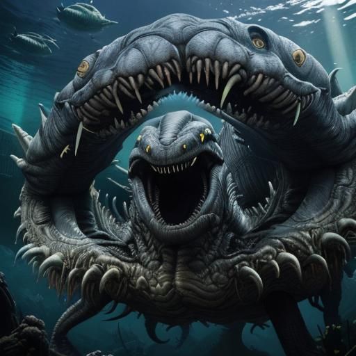 Horrifying Xenomorph Sea Monster Attack: Underwater Photogra...
