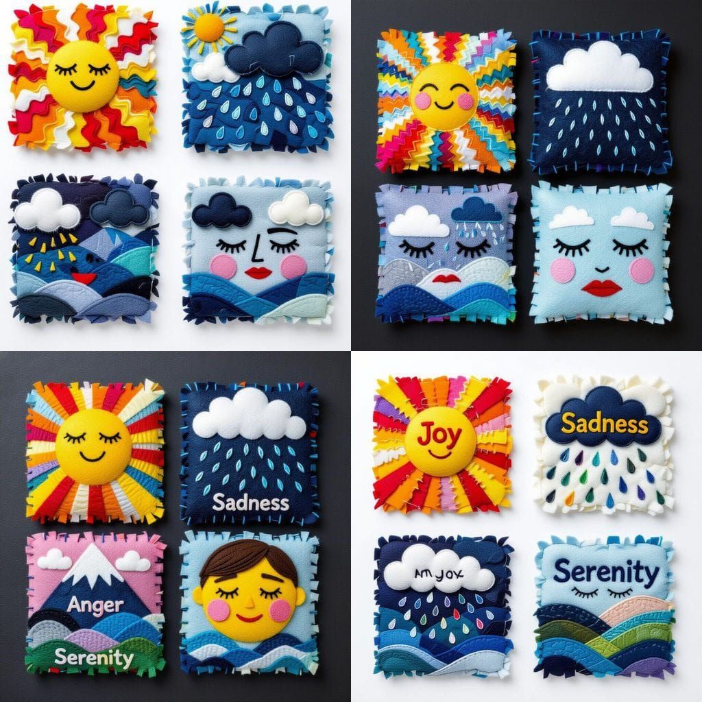 Emotional Weather Report in Abstract Felt Squares