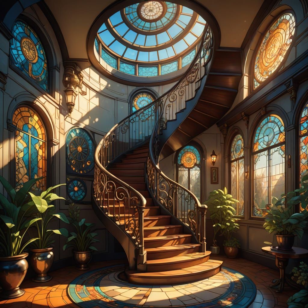 Quirky Art Deco Duplex with Spiral Staircase