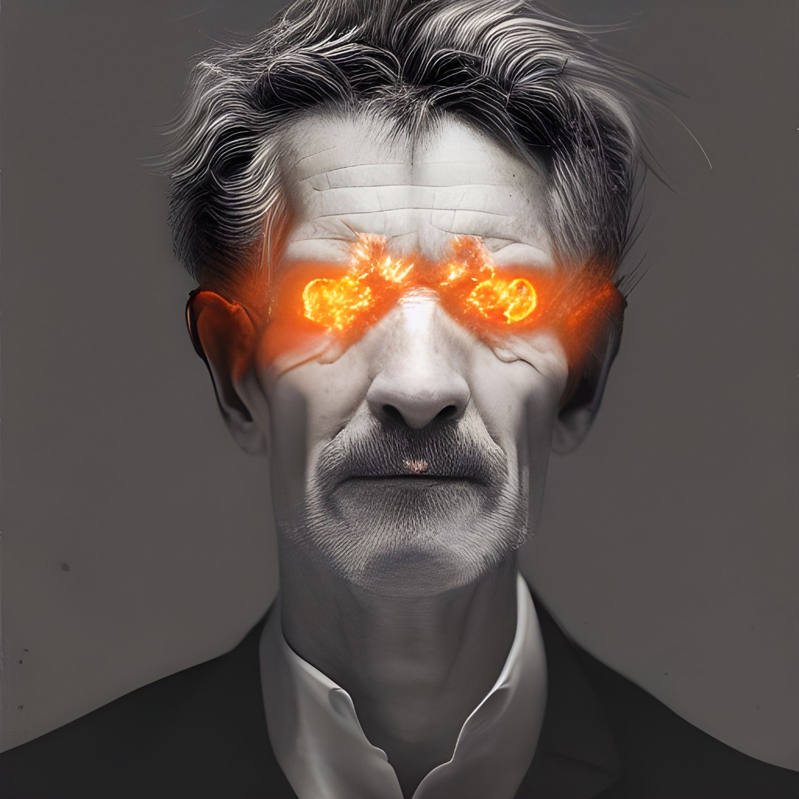 Fiery Portrait in Surreal Digital Illustration
