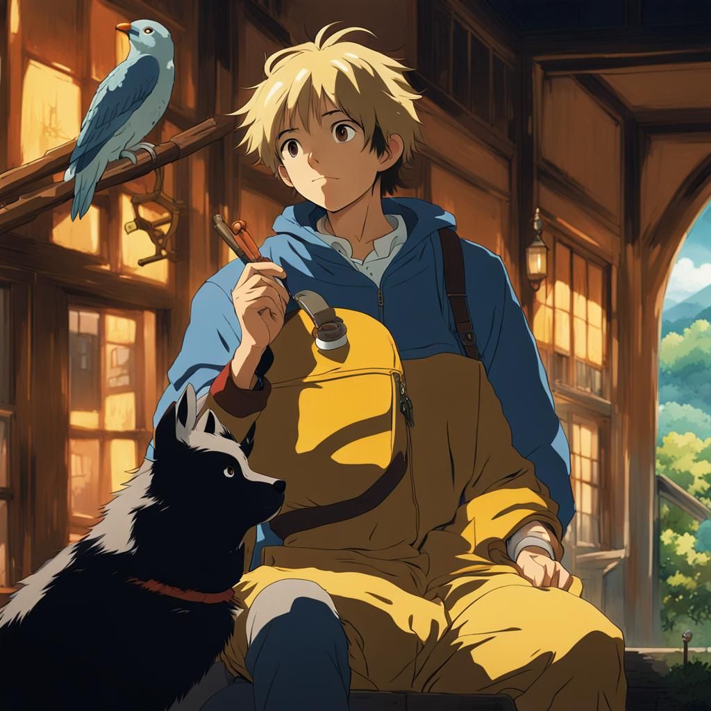 Anime Key Visual in Studio Ghibli Style