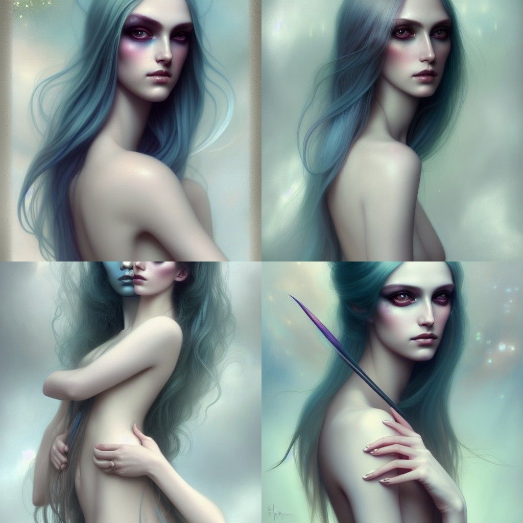 Ethereal Goddess Portrait in Romantic Style