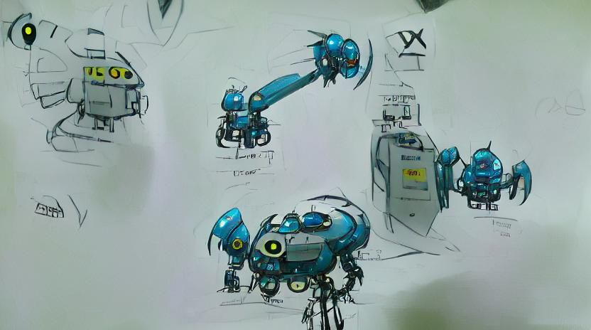 Friendly Xenobot Concept Drawing