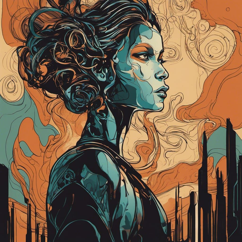 Abstract Dark Line Art: Embracing Change