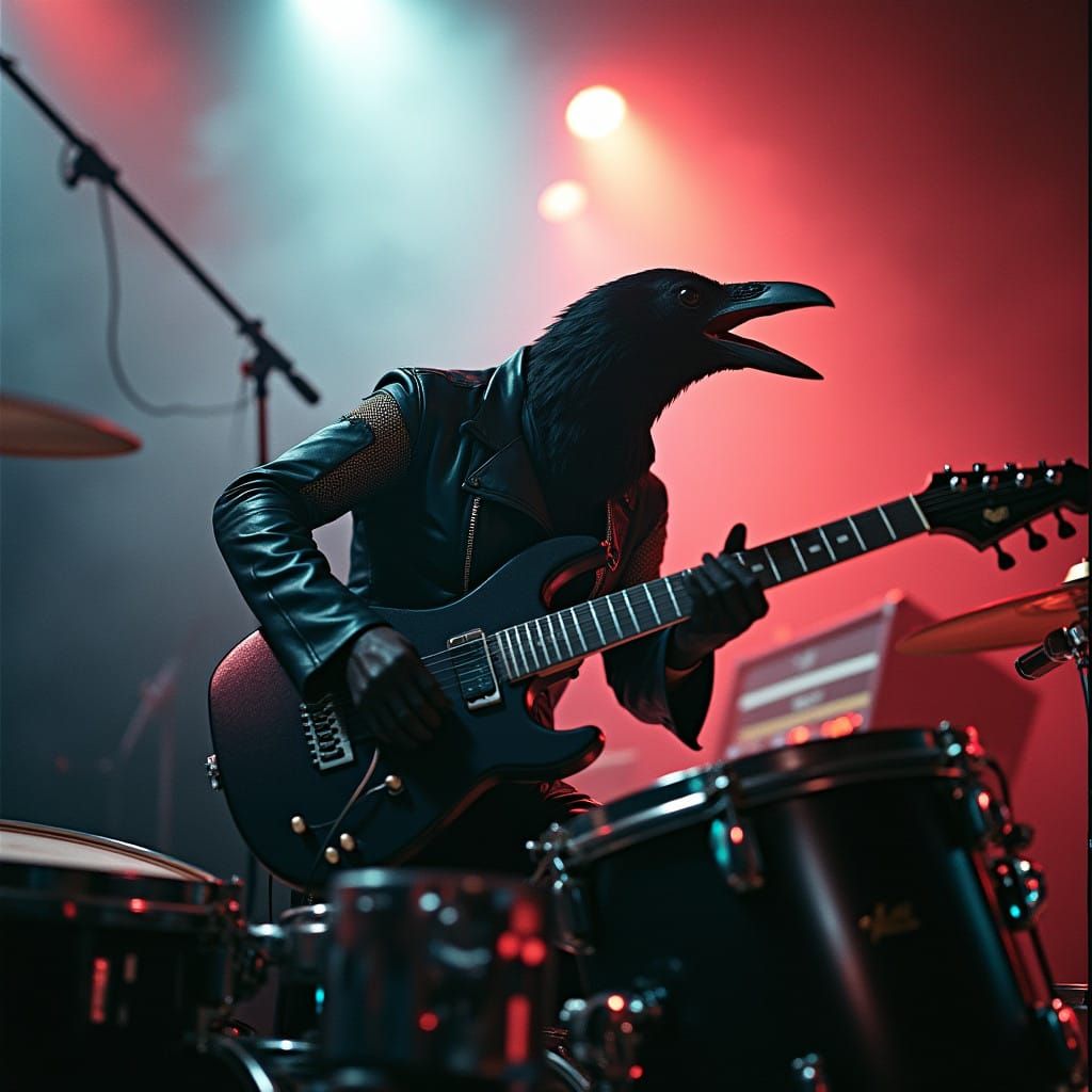Gritty Rock Drummer Crow