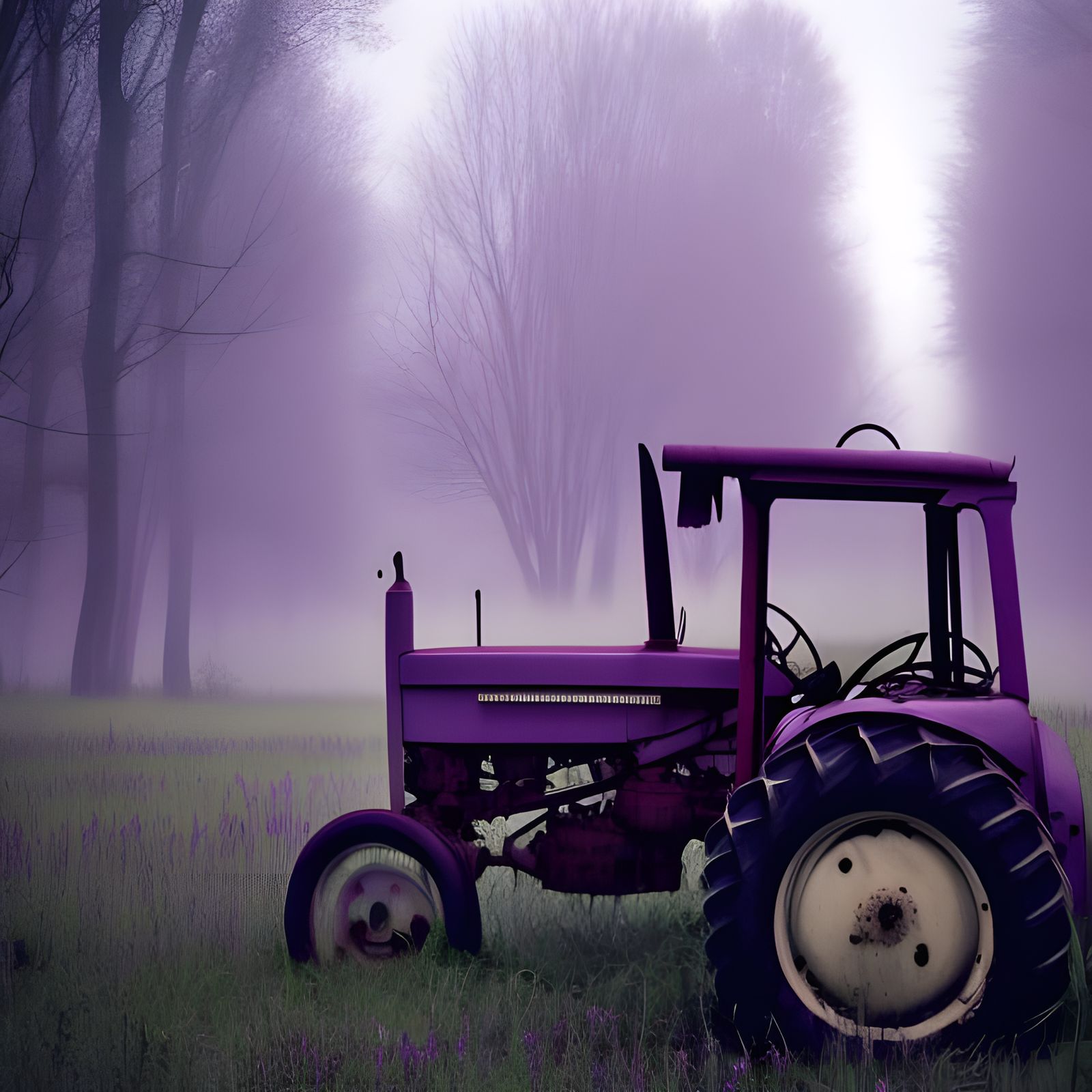 Abandoned Tractor in Purple Mist #03