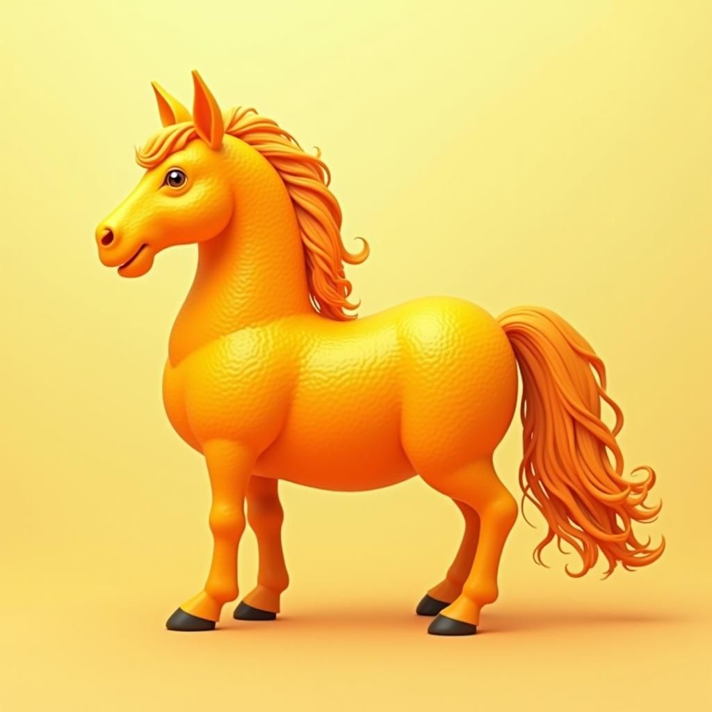 Orange Horse: A Surreal Digital Art Creation