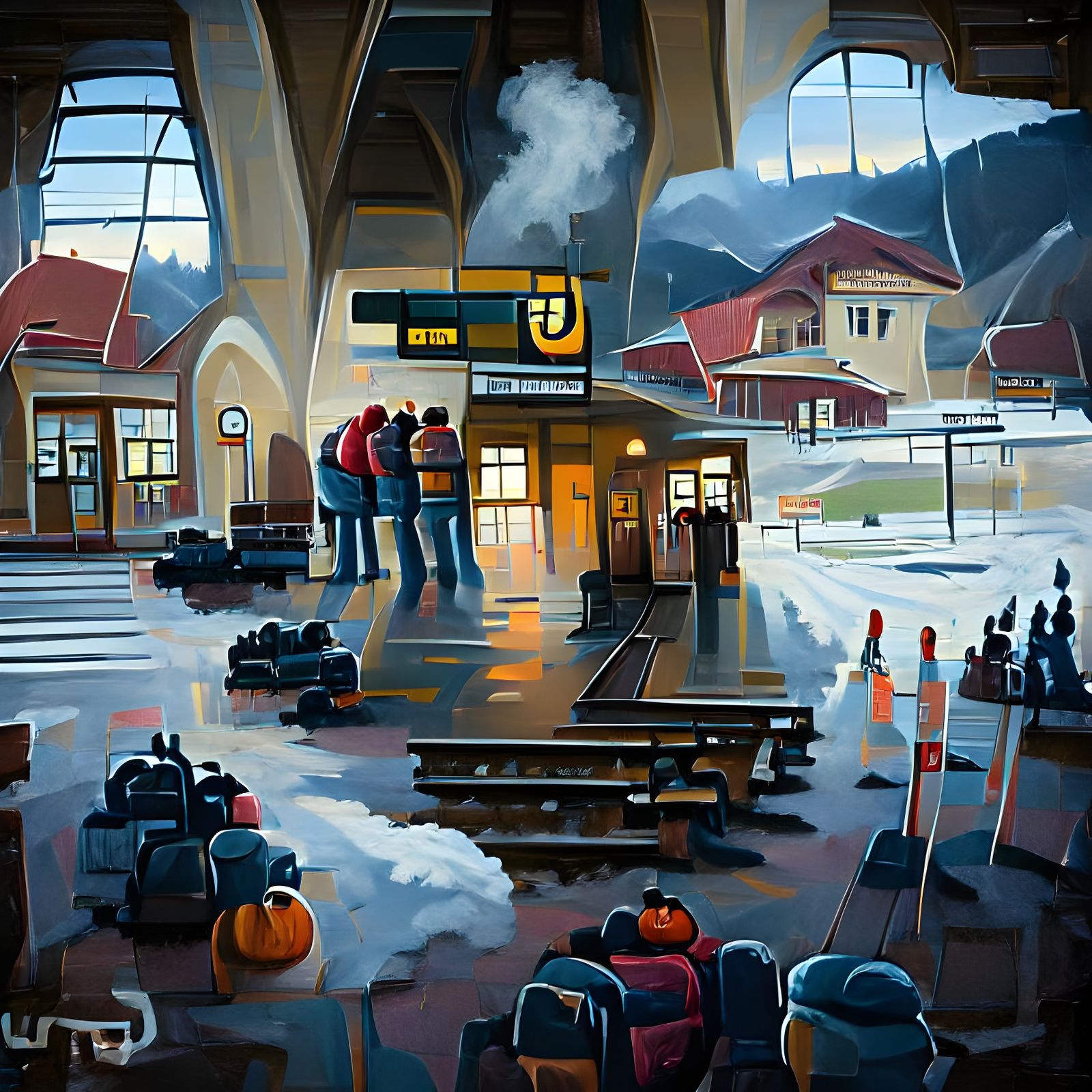 Grand Train Station, Digital Painting