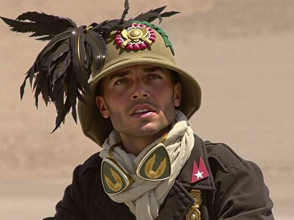 WW2 Italian Bersaglieri General in Battle-Hardened Regalia