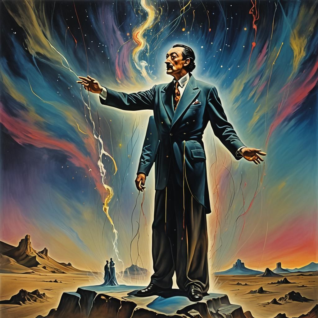 Surreal Beings Transform into Shadows Among Stars