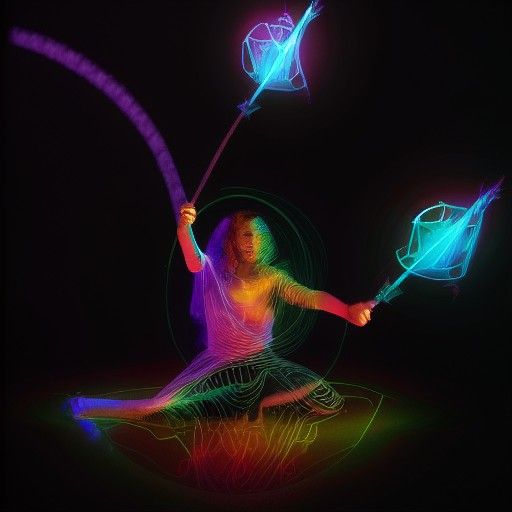 Psychedelic Fire Poi Cosmic Illustration