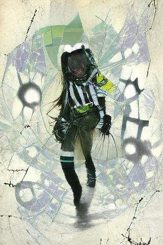 Magical Girl Transformation Comic Cover in Cybergoth Style