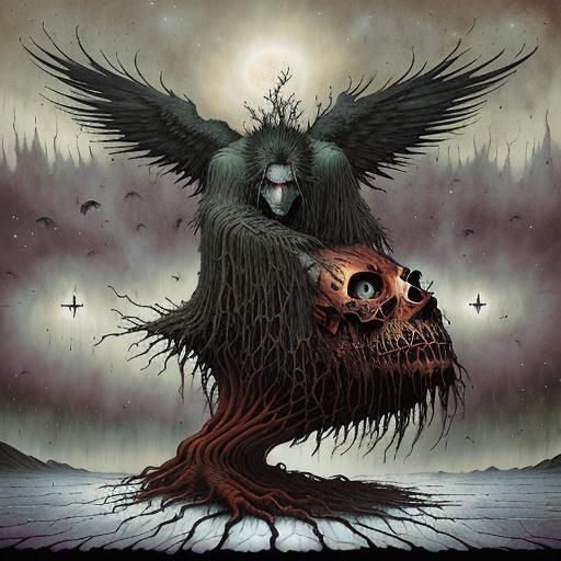 Sorrowful Scene in Dark Comic Book Style