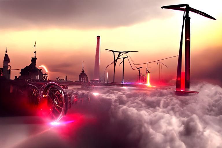 Steampunk Electric Power Source in Cyberpunk Berlin