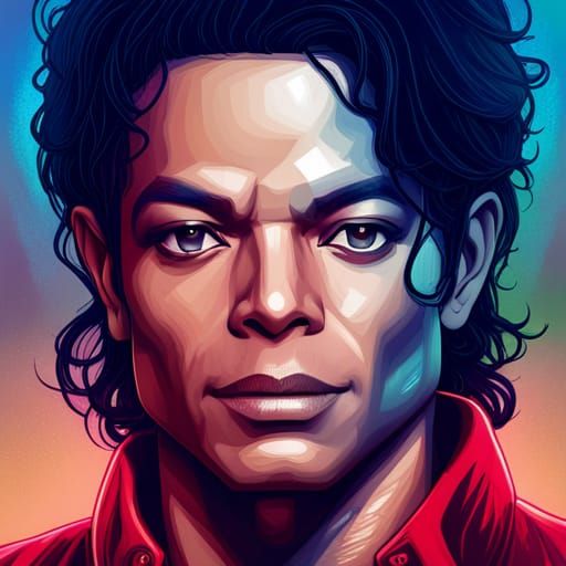 Michael Jackson Portrait in Art Nouveau Style