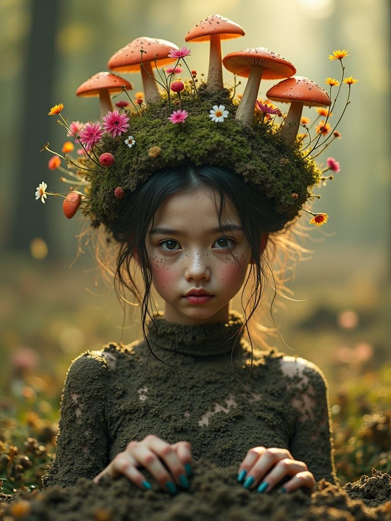 Surreal Mud Pie Maker in Dreamy Garden