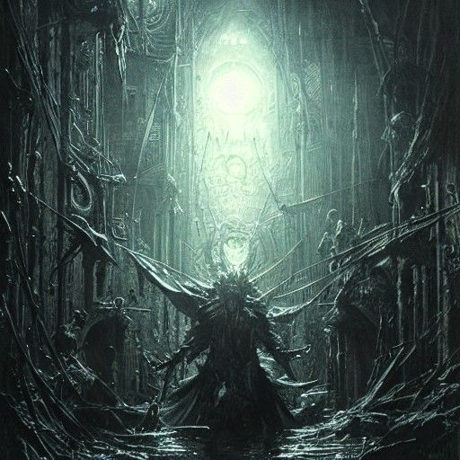 Spawn Horror Illustration in Doré Style