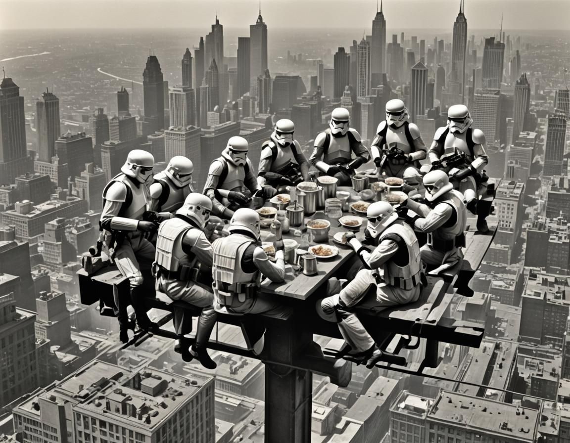 Wacky Historical Photo: "Lunch Atop A Skyscraper"  StarWars Troopers