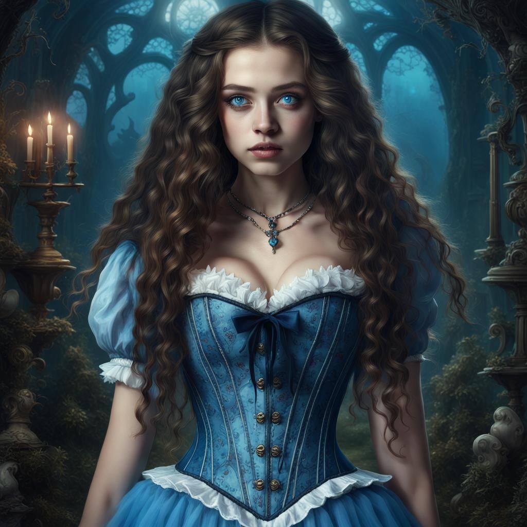 Alice in Wonderland Portrait in Fantasy Wonderland