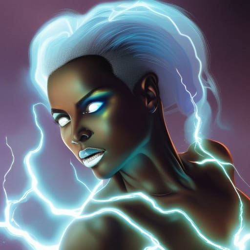 Ororo Munroe Portrait in Comic Book Style