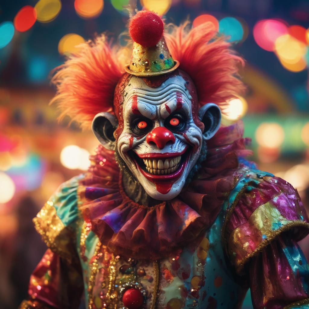 Zombie Monkey Clown Centaur in Carnival, Comic Art