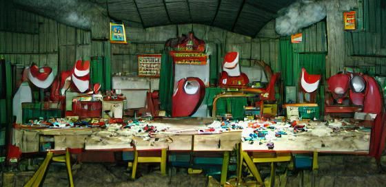 Festive Santa's Workshop Scene