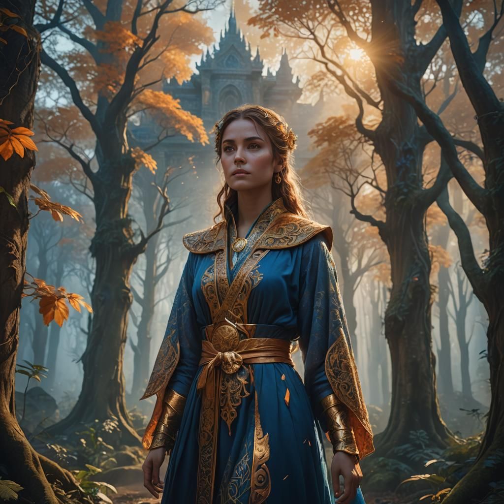 Mystical Forest Woman in Fantasy Concept Art