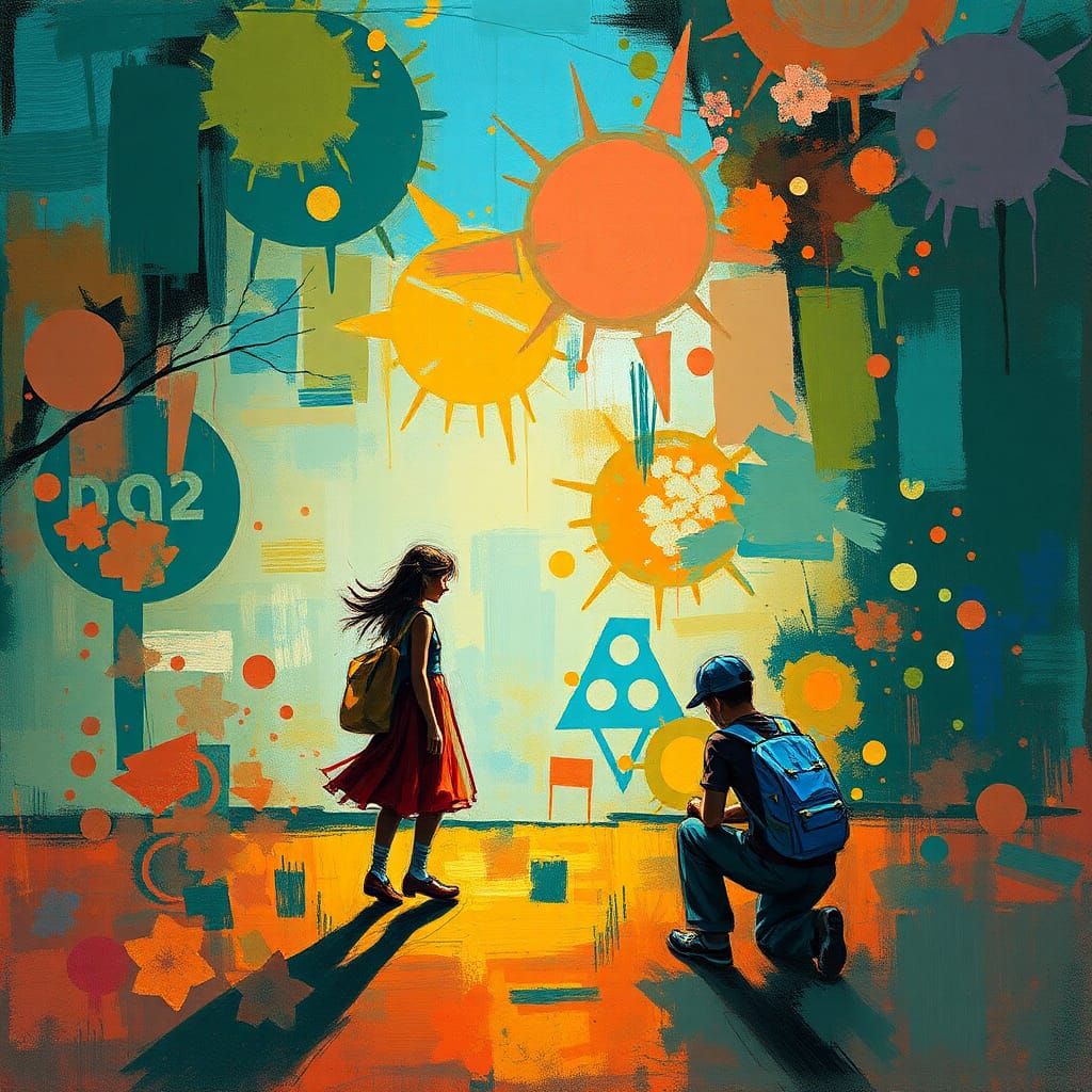 Photorealistic Abstract Art with Complementary Colors