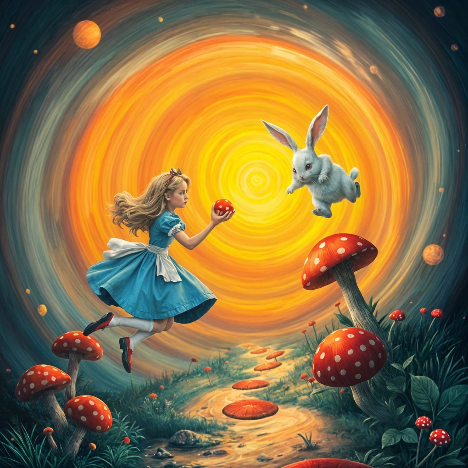Alice in a Psychedelic Wonderland Vortex