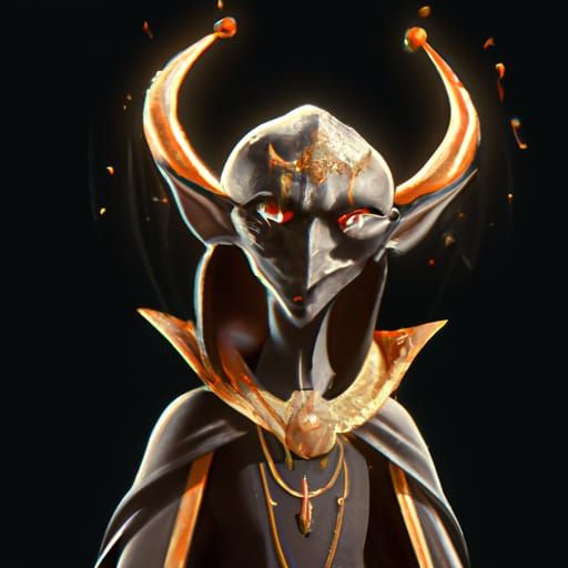 Chibi Sauron Portrait in Digital Illustration Style