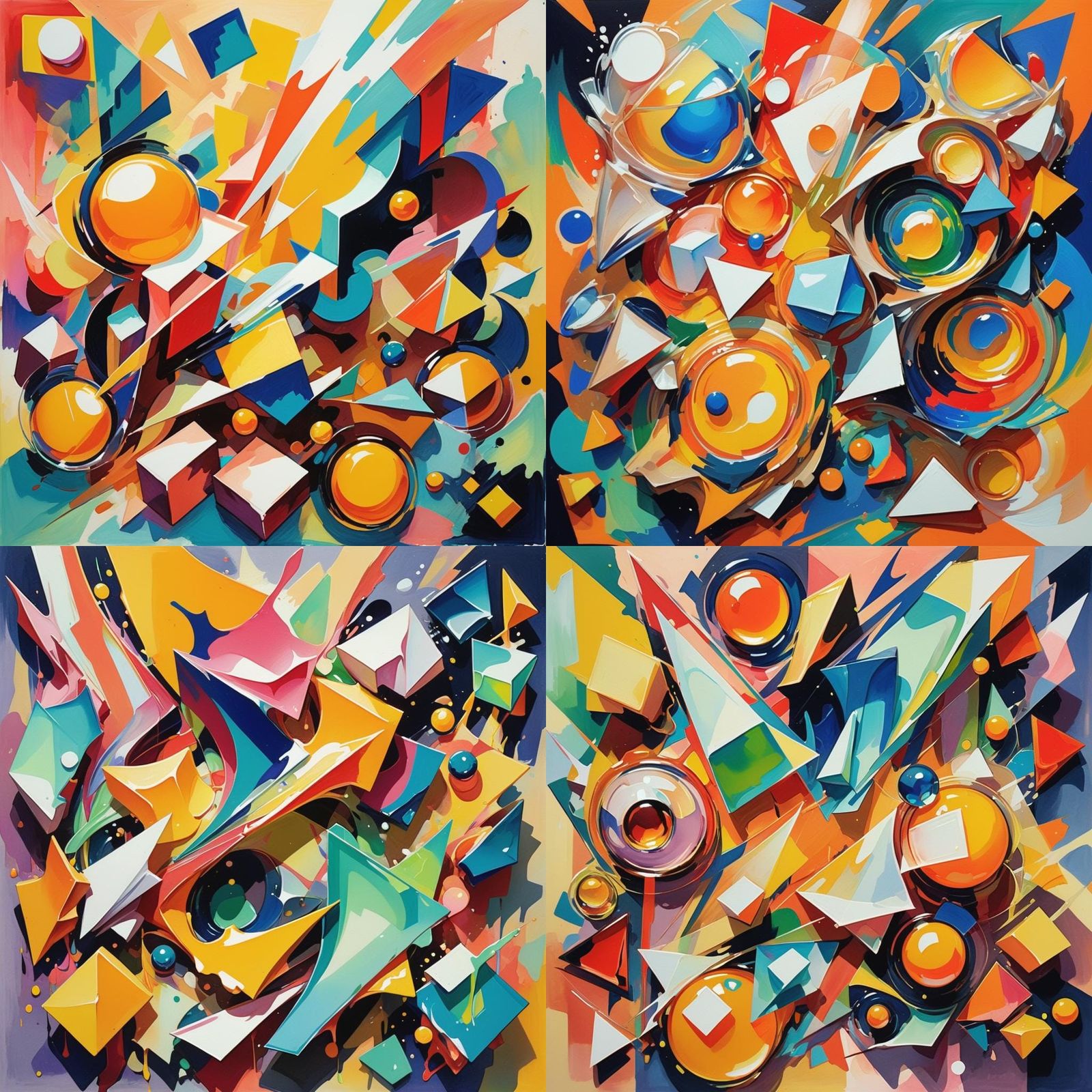 Abstract Expressionist Still Life in Bold Colors