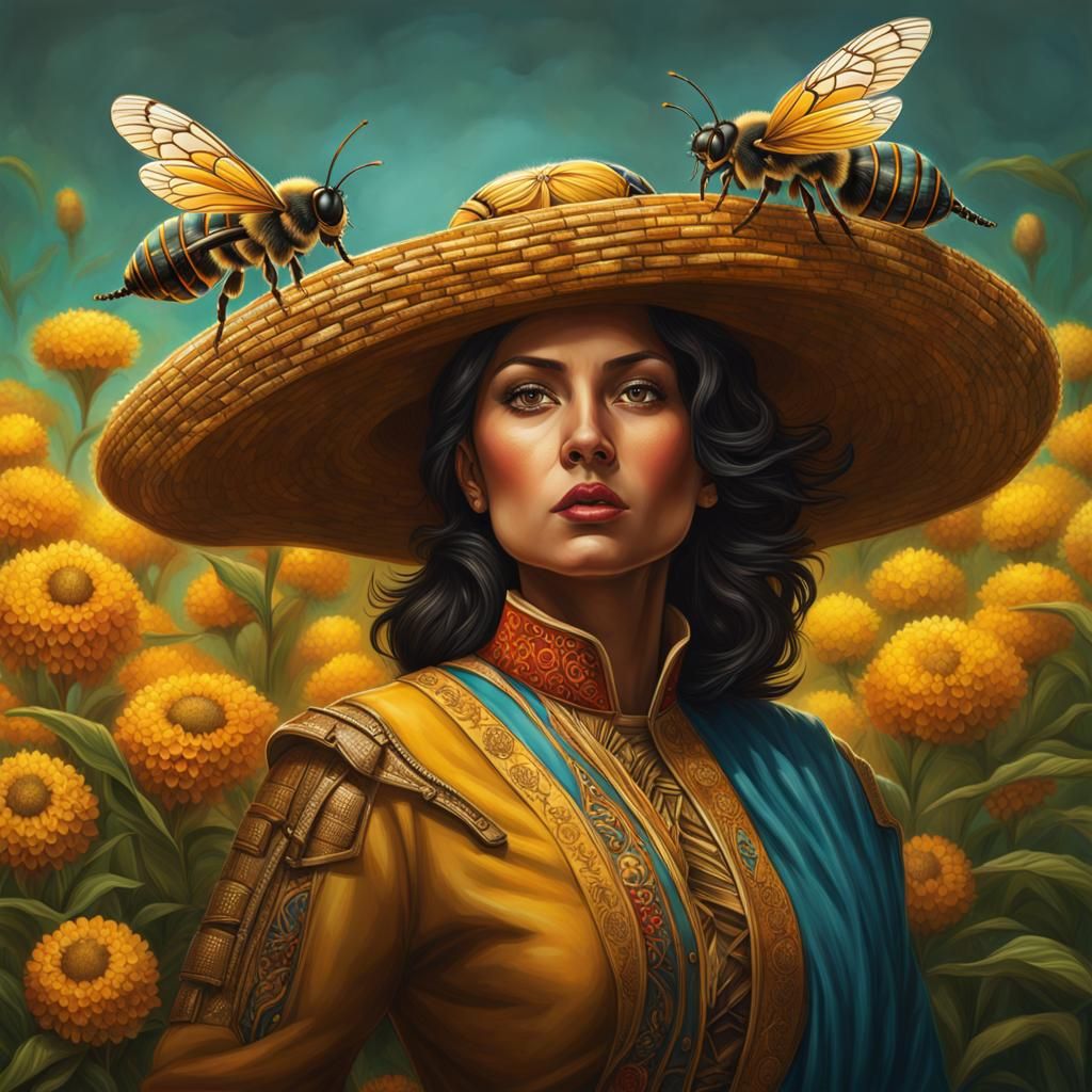 Mexican Beekeeper Inspecting Beehive: Hyperrealistic Splash ...