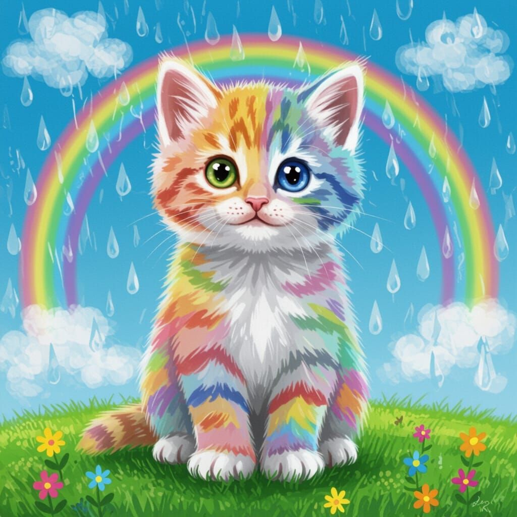 Rainbow Kitten: A Whimsical AI Creation