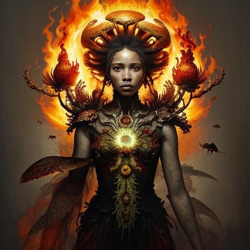Fly Agaric Fire Goddess Poster Art Masterpiece