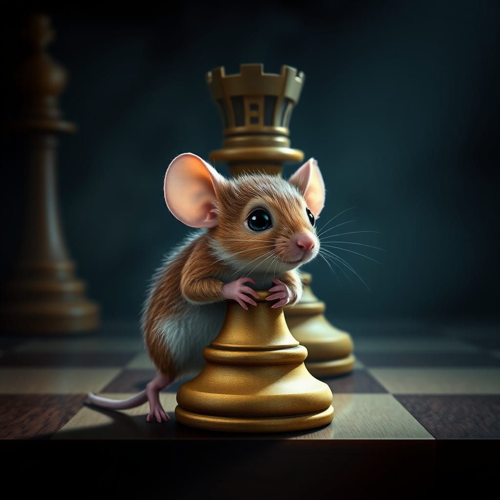 Heroic Mouse Challenges Mighty Chess Piece in a Dramatic Che...