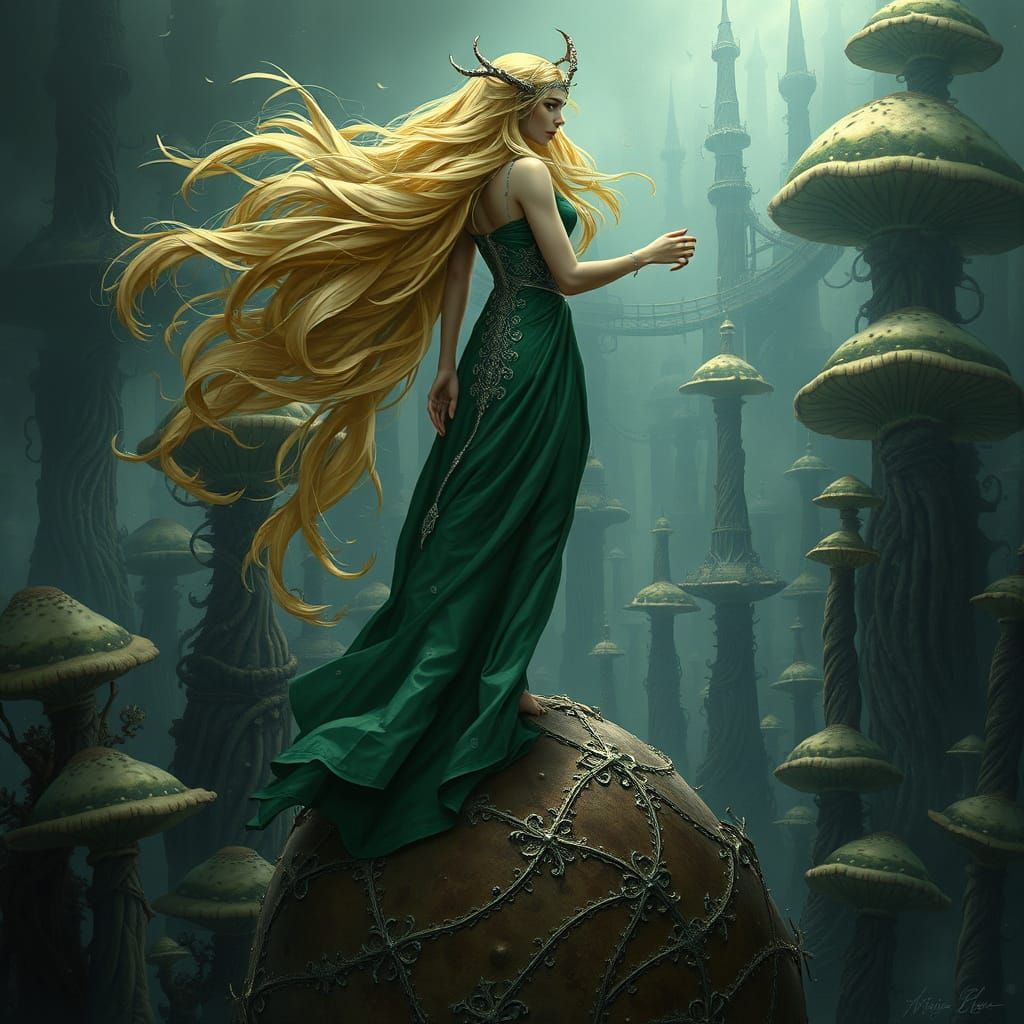 Elven Queen Reigns Over Mysterious Fungal Kingdom