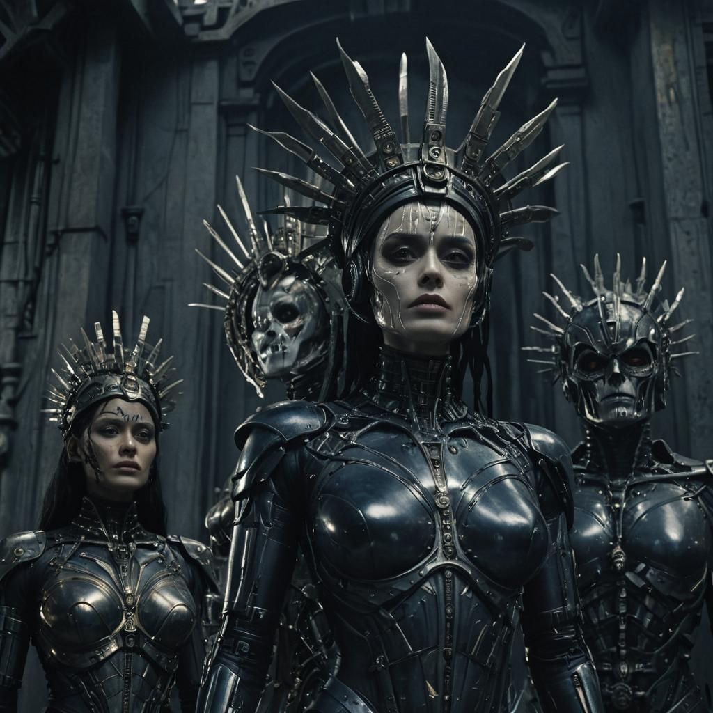 Cyborg Warrior Queen with Caligari Headdress