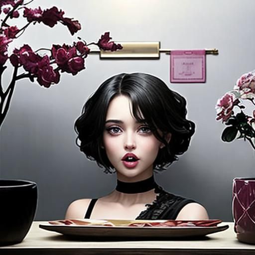 Surreal Word Salad: Woman Vomiting Text