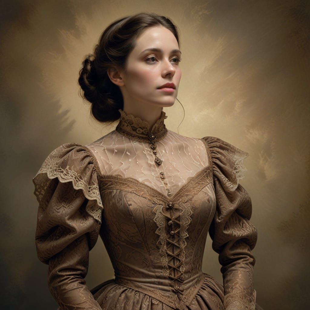 Ethereal Victorian Portrait in Hyperrealistic Style