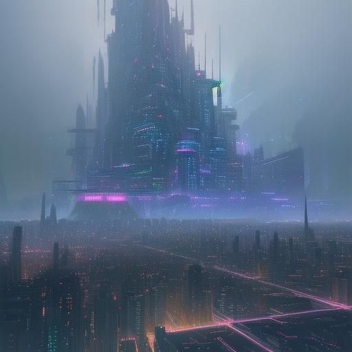 Futuristic Cityscape in 1980s Anime Style