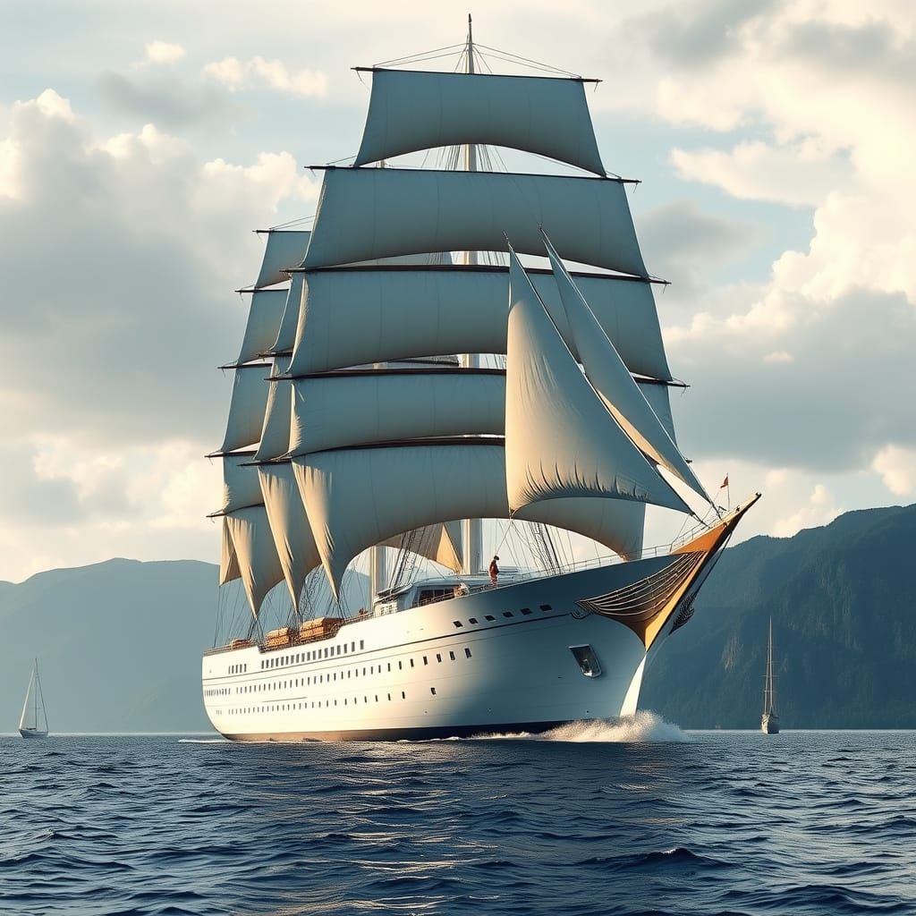 Majestic 5000ft Sailing Ship Rendering