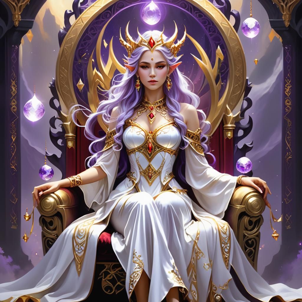 Ethereal Elf Monarch in Golden Splendor