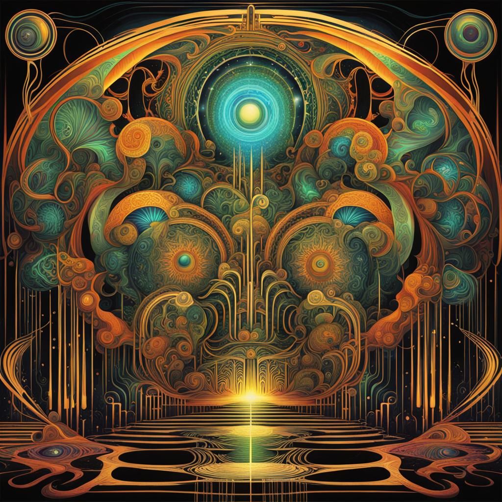 Biometric Imagineer: Psychedelic Art Nouveau Cosmic Fusion