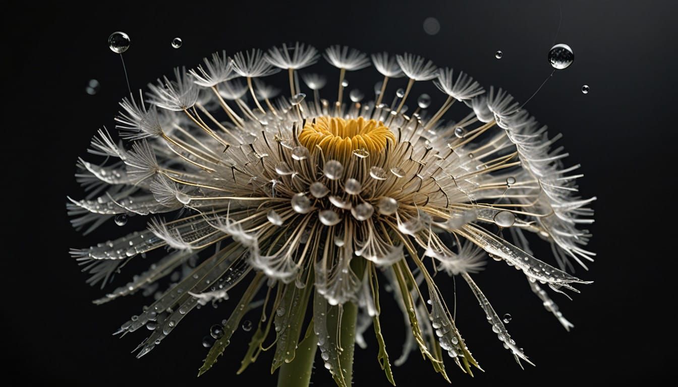 Delicate Dandelion in Hyperrealistic Close-Up