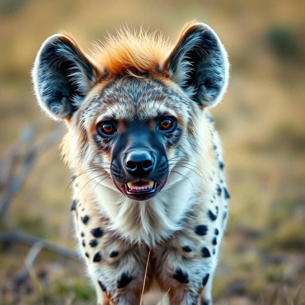Turquoise Hyena Roams the African Savanna