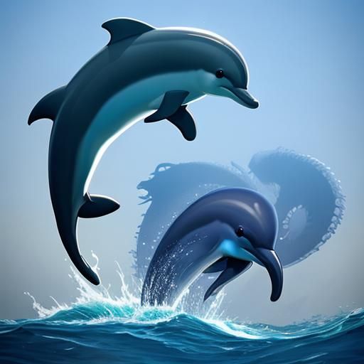 Cartoon Dolphin with Eldritch Horror Elements
