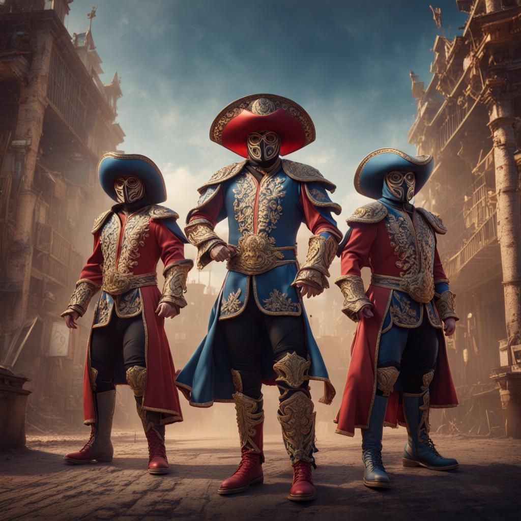 Three Musketeers Lucha Libre: Fantasy Concept Art