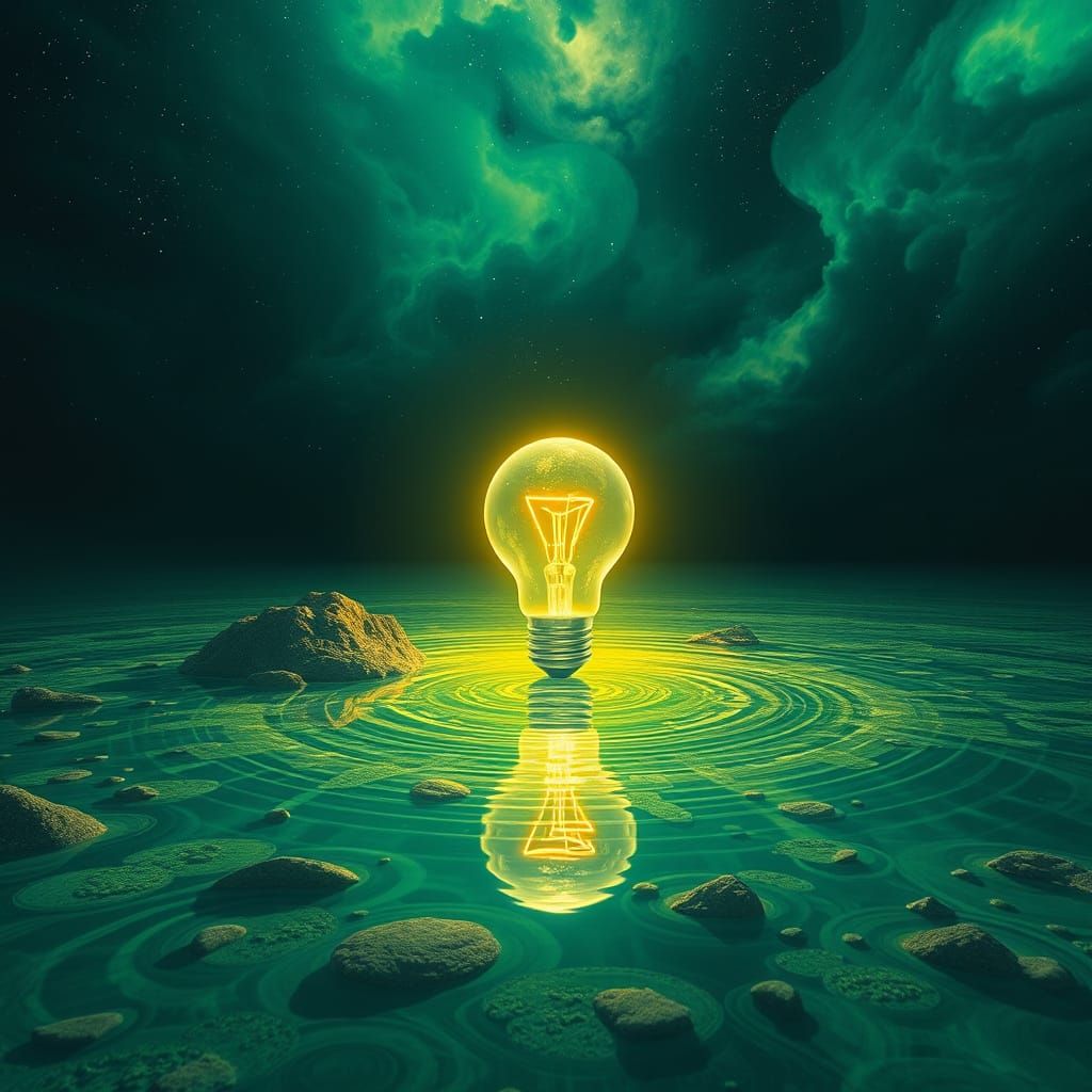 Psychedelic Thought Lake Generating Hyper-Reality